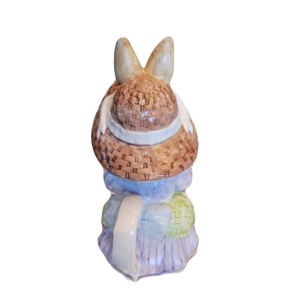 Fitz and Floyd Bunny Hollow Tea Pot With Lid Rabbits Garden Hand-Painted